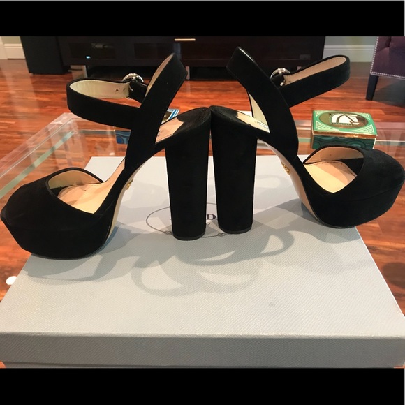 PRADA MILANO Calzarire Donna Black Block Heels - Picture 2 of 8